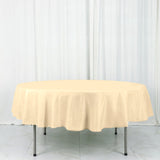 90\" Beige Polyester Round Tablecloth