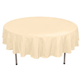 90Inch Beige Polyester Round Tablecloth