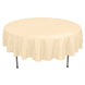 90Inch Beige Polyester Round Tablecloth