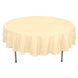 90\" Beige Polyester Round Tablecloth