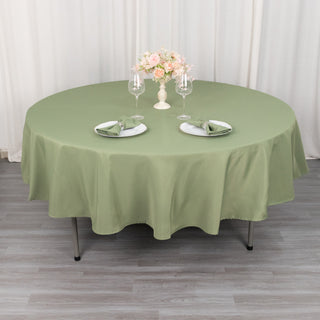 Elevate Your Event with the Dusty Sage Green Premium Polyester Round Tablecloth