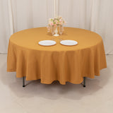 Gold Seamless Premium Polyester Round Tablecloth - 220GSM