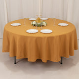 Gold Seamless Premium Polyester Round Tablecloth - 220GSM