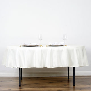 Elegant Ivory Round Tablecloth for a Sophisticated Touch