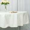 90inch Ivory 200 GSM Seamless Premium Polyester Round Tablecloth