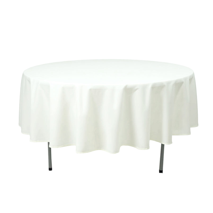 90" Ivory Premium Polyester Round Tablecloth - 220GSM