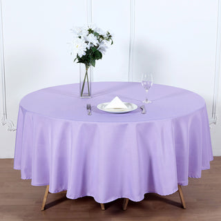 Elevate Your Event with the Lavender Lilac Polyester Round Tablecloth