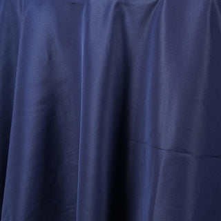 Create Unforgettable Memories with the Navy Blue Seamless Polyester Round Tablecloth