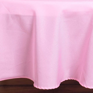 Create a Stunning Event Setting with the 90" Pink Seamless Polyester Round Tablecloth