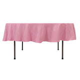 90inch Pink Seamless Premium Polyester Round Tablecloth - 220GSM