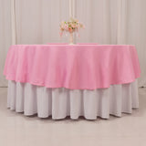 90inch Pink Seamless Premium Polyester Round Tablecloth - 220GSM