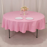 90inch Pink Seamless Premium Polyester Round Tablecloth - 220GSM