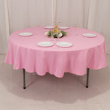 90inch Pink Seamless Premium Polyester Round Tablecloth - 220GSM