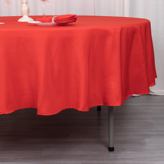 Create a Stunning Table Setting with the Red Seamless Premium Polyester Round Tablecloth