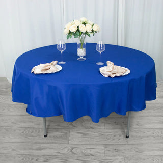 Elevate Your Event with the Royal Blue Premium Polyester Round Tablecloth