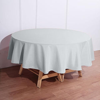 Dress Your Tables to Perfection with the Silver Seamless Polyester Round Tablecloth