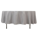 Silver Seamless Premium Polyester Round Tablecloth - 220GSM