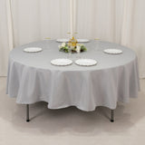 Silver Seamless Premium Polyester Round Tablecloth - 220GSM