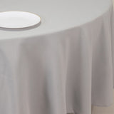 Silver Seamless Premium Polyester Round Tablecloth - 220GSM