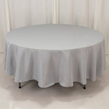 Silver Seamless Premium Polyester Round Tablecloth - 220GSM