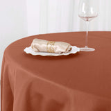 90\" Terracotta (Rust) Polyester Round Tablecloth