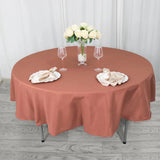 Elevate Your Event with the Terracotta (Rust) Polyester Round Tablecloth