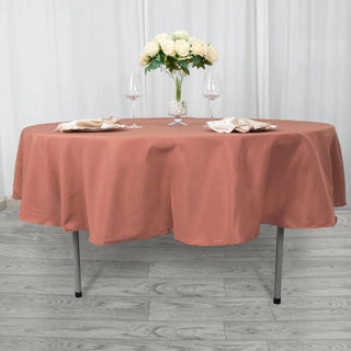 Add a Touch of Elegance with the Terracotta (Rust) Seamless Polyester Tablecloth