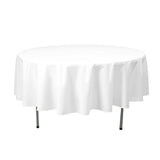 90" White Premium Polyester Round Tablecloth - 220GSM