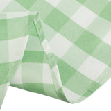 108 White Sage Green Seamless Buffalo Plaid Round Tablecloth, Checkered Gingham Polyester