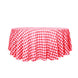 Buffalo Plaid Tablecloth | 120" Round | White/Red | Checkered Gingham Polyester Tablecloth