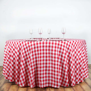Enhance Your Decor with the White/Red Checkered Tablecloth
