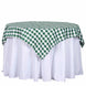 54Inch Square Buffalo Plaid Polyester Overlay | Checkered Gingham Overlay - White/Green#whtbkgd