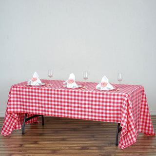 Classic and Timeless White/Red Buffalo Plaid Tablecloth