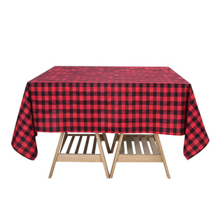 Durable and Versatile: Gingham Polyester Checkered Tablecloth