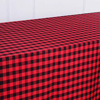 Durable and Versatile Checkered Polyester Tablecloth