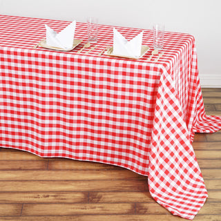 Event Décor Made Easy with the White/Red Buffalo Plaid Tablecloth