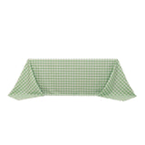 White Sage Green Seamless Buffalo Plaid Rectangle Tablecloth, Checkered