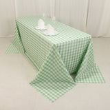 White Sage Green Seamless Buffalo Plaid Rectangle Tablecloth, Checkered