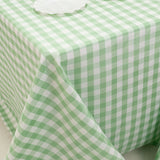 White Sage Green Seamless Buffalo Plaid Rectangle Tablecloth, Checkered