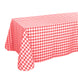 Buffalo Plaid Tablecloth | 90"x156" Rectangular | White/Coral | Checkered Polyester Linen Tablecloth#whtbkgd
