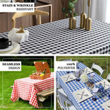 White Sage Green Seamless Buffalo Plaid Rectangle Tablecloth, Checkered Polyester Tablecloth