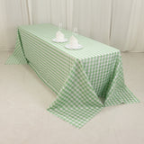 White Sage Green Seamless Buffalo Plaid Rectangle Tablecloth, Checkered Polyester Tablecloth