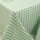 White Sage Green Seamless Buffalo Plaid Rectangle Tablecloth, Checkered Polyester Tablecloth#whtbkgd