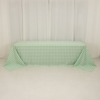 <h3 style="margin-left:0px;"><strong>Seamless White Sage Green Buffalo Plaid Tablecloth 90"x156"</strong>