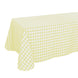 Buffalo Plaid Tablecloth | 90"x156" Rectangular | White/Yellow | Checkered Polyester Linen Tablecloth#whtbkgd