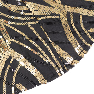 <h3 style="margin-left:0px;"><strong>Premium Black Gold Wave Sequin Cocktail Table Cover</strong>