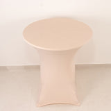 Blush Highboy Spandex Cocktail Table Cover, Fitted Stretch Tablecloth