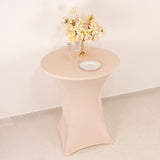 Blush Highboy Spandex Cocktail Table Cover, Fitted Stretch Tablecloth