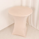 Blush Highboy Spandex Cocktail Table Cover, Fitted Stretch Tablecloth