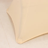 Beige Highboy Spandex Cocktail Table Cover, Fitted Stretch Tablecloth